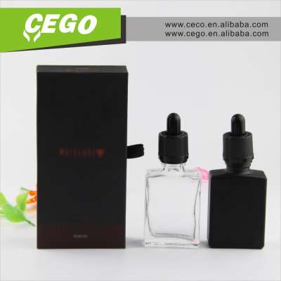 Shenzhen innovative product rectangle custom liquor glass dropper bottle with packaging box