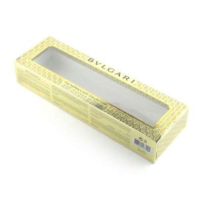 gold foil stamping soap carton box packaging pvc window custom packaging box