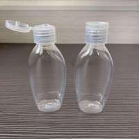 In stock 30ml 50ml 60ml 80ml square PET plastic  bottle with flip cap for hand sanitizer  disinfection