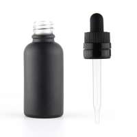 CECO 30ml unique fancy black round glass bottle with dropper