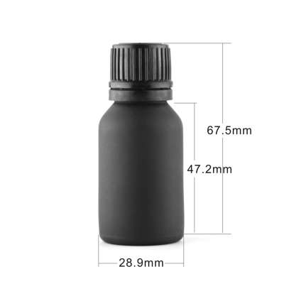 Empty round 15ml clear matte frosted black e liquid glass dropper bottle 1oz for e cigarette oil