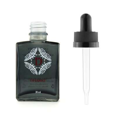 30ml clear black rectangle dropper bottle with red color silk screen printing for beard oil