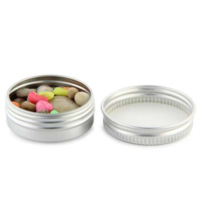 1oz Empty Metal Tin Box 30ml Silver Aluminum Round Tin Cosmetic Cream jar