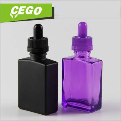 High quality rectangle wholesale handmade fancy empty 30ml eye dropper glass bottle