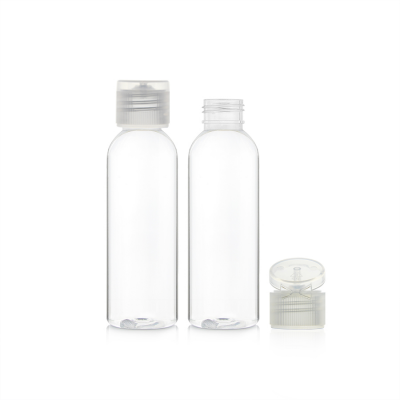 2oz clear plastic bottle with 20/410 24/410 flip spout cap