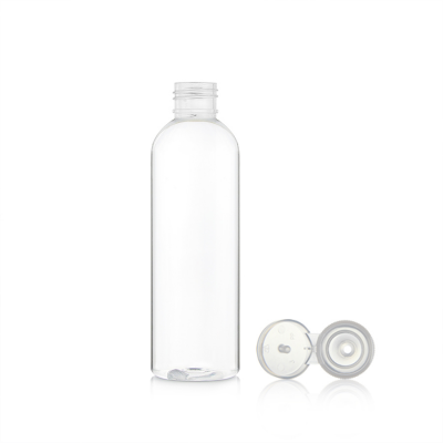 High quality clear PET portable 80ml bottle with white/clear flip cap in stock