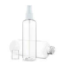 fast delivery stock 100ml 120ml 250ml clear transparent plastic bottles with white smooth spray cap