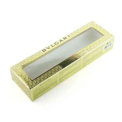 Gold printing perfume sample bottle display boxes with PVC window